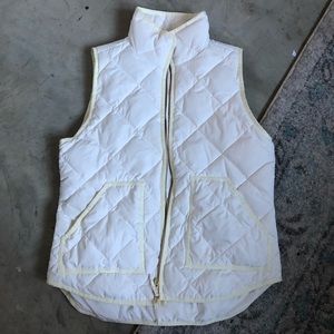 J Crew White Quilted Vest